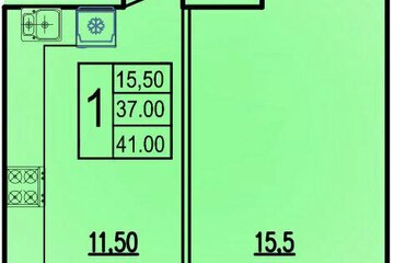 1-к квартира, 45 м², 17/22 эт.
