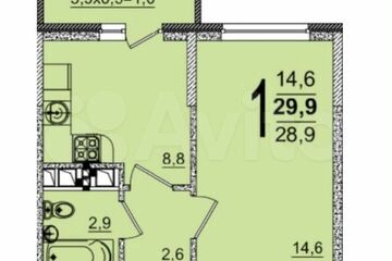 1-к квартира, 33 м², 13/19 эт.