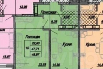 1-к квартира, 52 м², 7/19 эт.