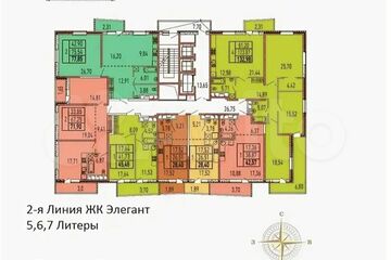 2-к квартира, 77 м², 9/25 эт.
