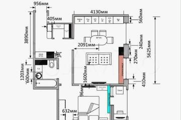 2-к квартира, 50 м², 3/16 эт.