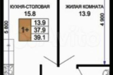 1-к квартира, 39,7 м², 2/17 эт.