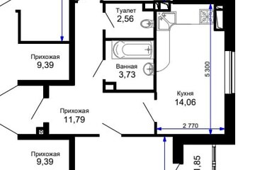 2-к квартира, 73,7 м², 15/15 эт.